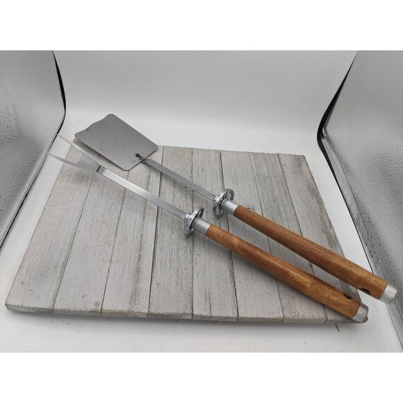 Mr Cheftender Stainless Utensils Grill BBQ Spatula Flipper 18” Meat Fork - Picture 1 of 10